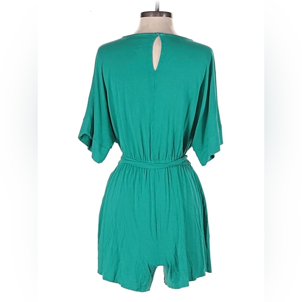 NWT New York & Company Teal Tie-Waist Romper M - Picture 3 of 4